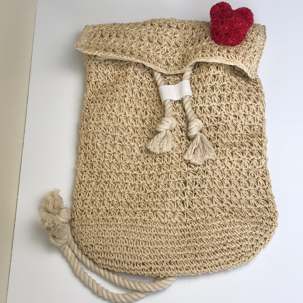 Disney x Junk Food Raffia Straw Drawstring Backpack - Picture 2 of 7